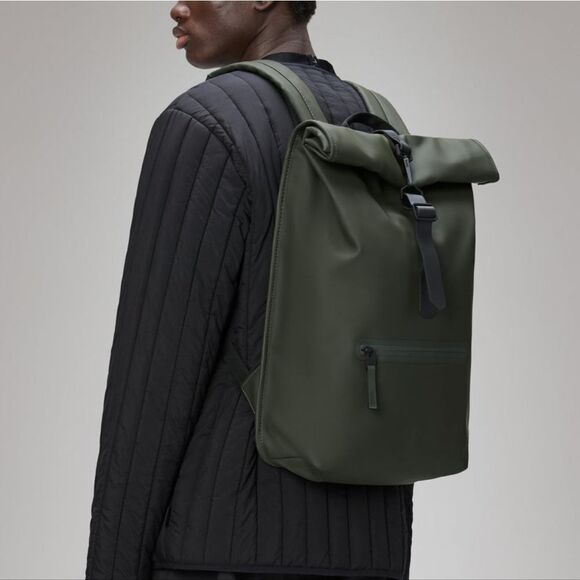 Rains Rolltop Rucksack Bag - Picture 2 of 6
